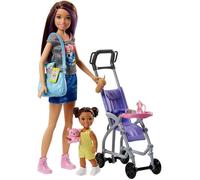 Barbie - Famille - Coffret poupée Skipper baby-sitter et sa poussette - Accessoires inclus