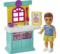 Barbie Famille Skipper Baby-Sitter Coffret Jouons à Cuisiner avec Mini-poupée garçon, éléments de Cuisine et Accessoires, Jouet pour Enfant, GRP16