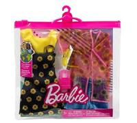 Mattel - Barbie Fashion pack - HBV71 - Ensemble tenues de vêtements pour poupée Barbie - short, top, robe, sac, chemisier et lunette