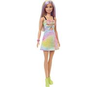 Barbie Fashionistas Doll # 190 avec robe robe cheveux blonde casquette violette Sneakers de coin jaune et accessoire de bracelet