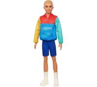 Barbie Fashionistas poupée Mannequin Ken #163 Blond avec Short, Veste Multicolore et Chaussures Blanches, Jouet pour Enfant, GRB88