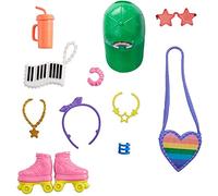 Barbie Fashionistas Kit Accessoires pour poupée sur Le thème du Roller avec 11 éléments de Jeu, Jouet pour Enfant, GRC12