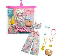 Barbie Fashionistas Kit vêtements Roxy, Tenue pour poupée composée d'un Crop Top, Un Pantalon à Fleurs et 7 Accessoires, Jouet pour Enfant, GRD58