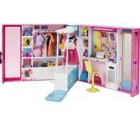 Barbie Fashionistas Le Dressing Deluxe pour Poupée, Transportable, avec 4 Tenues et Plus de 25 Accessoires, Emballage Fermé, Jouet pour Enfant, GPM43 Multicolore