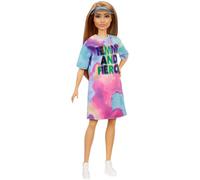 Barbie Fashionistas Poupée en robe Tie Dye, poupée à habiller, poupée de mode