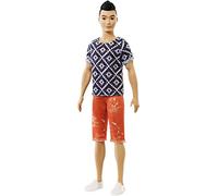 Poupee Ken Fashionistas Avec Pantalon Et T-Shirt Blanc Et Noir - Barbie Mode