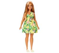 Barbie – Poupée Fashionistas #126 – Châtains, robe tropicale jaune à fleurs & baskets blanches