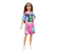 Barbie Fashionistas poupée Mannequin #159 aux Cheveux châtain Clair avec Robe tie & Dye, Jouet pour Enfant, GRB51