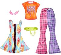 Barbie Fashion Pack HJT34 – 2 tenues pour poupée, top orange et mini-robe bleue