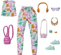 Barbie Fashions Storytelling Fashion Pack- Dinosaurs - Inspired by Popular Brand Roxy, Complete Look with Outfit & Accessories, Gift for Kids 3 to 8 Years Old