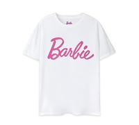 Barbie Femme Rose Classique Logo T-Shirt à Manches Courtes en Blanc | Marque emblématique Top Design Mode pour Dames | Tee rétro Ajustement Confortable Movie Cadeau de Marchandise