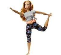 Barbie - FTG84 - Made to Move Poupée Articulée Fitness Ultra Flexible Rousse, Legging à Fleurs Bleues et 22 points d'Articulations, Jouet pour Enfant G