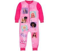 Barbie Girls Rose Onesie | Vêtements d'intérieur en Polaire Tout-en-Un | Personnages de poupée Logo Classique | Enfants Pyjama PJs Sleepsuit Nightwear | Marchandise Cadeau Confortable