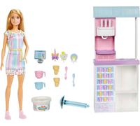 Barbie glacier avec poupée (blonde), Barbie set incl. accessoires, poupée à habiller