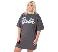 Barbie Gris Pastel Print Logo Robe patineuse à manches courtes Femme