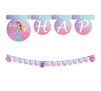 Barbie Bannière d'anniversaire en papier FSC