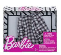 Barbie - Habit Pour Poupee Mannequin - Jupe A Carreau Noir Et Blanc - Vetement - Tenue Robe