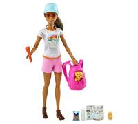 Barbie Hiking Doll, Brunette, with Puppy