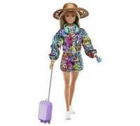 Barbie Holiday Fun Doll (12 inches), Blonde Highlighted Hair, Travel Tote & Hat, Swimsuit & Summer Accessories, Great Gift for Kids 3 to 7 Years Old