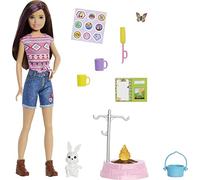 Barbie - It Takes Two - Coffret Vive Le Camping - Poupée Skipper (25 cm), Lapin, Brasero, Autocollants et Accessoires de Camping - Cadeau dès 3 Ans, HDF71