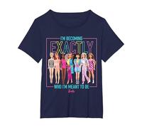 Barbie - Je suis en Train de Devenir exactement ce Que Je suis censée être, des poupées Fluo T-Shirt, Femme Grandes Tailles, Bleu Marine, 2X
