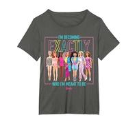 Barbie - Je suis en Train de Devenir exactement ce Que Je suis censée être, des poupées Fluo T-Shirt, Femme Grandes Tailles, Asphalte, 5X