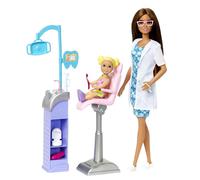 Barbie Jeu de vocation avec poupée - dentiste aux cheveux bruns HKT70