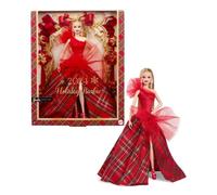 Barbie Joyeux Noël 2024 - Barbie Signature - Poupée Blonde Avec Jupe À Carreaux
