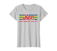 Barbie - Ken est Plus Beau Que jamais Stripes T-Shirt, Femme, Argent, 3XL