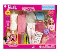 Barbie DIY Sparkle Fashion Designer Set - Kit de déguisement de 130 pièces | Vêtements design pour poupées avec strass, rubans, autocollants et mannequin | Vêtements Barbie scintillants à offrir pour