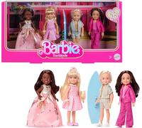 Barbie Le Film Coffret Collector de 4 Poupées Chelsea à l’effigie de, Ken, Présidente et Gloria avec Tenues Amovibles, JBH77