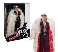 Barbie – Poupée articulée Ken Rocker Rebelle, manteau, gilet à franges noir, bandana, socle