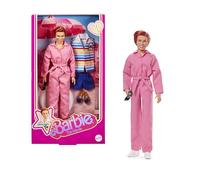 Barbie Le Film Poupée Collector Allan, Michael Cera dans Le rôle d’Allan avec 2 Tenues du Film Amovibles, Une Combinaison Rose et Un Ensemble de Plage à Rayures Bleues avec Lunettes de Soleil, JBJ42