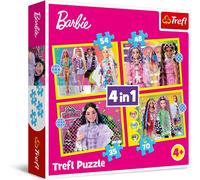 - Barbie, Le Monde Joyeux De Barbie - Puzzles 4 En 1, 4 Puzzles De 35 À 70 Pièces - Colorés Avec Les Poupées Cultes, Différents Niveaux De Difficulté, Pour Les Enfants À Partir De 4 Ans