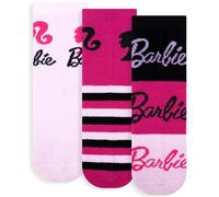 Barbie Lot de 3 paires de chaussettes en coton pour fille (numéro 23, 26, noir), Noir , 23-26