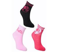 Barbie Lot de 3 paires de chaussettes en coton pour filles (31, 34, Noir)