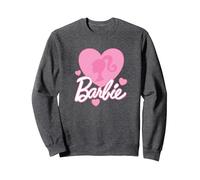 Barbie - Love Hearts Sweatshirt, Unisexe pour Adultes, Chiné Foncé, XXL
