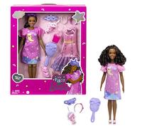Barbie Ma Première Poupée Brooklyn Brune avec Corps articulé, habillages et Accessoires, Jouet Enfant, Dès 3 Ans, HMM67
