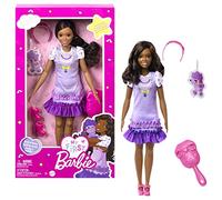 Barbie - Ma Première, Poupée pour Tout-Petits, Ma Première Poupée Brooklyn, 34 Cm, Brune avec Caniche en Peluche, Accessoires, Corps Doux Et Flexible, Jouet Enfant, Dès 3 Ans, Hll20