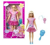 Barbie - Ma Première, Poupée pour Tout-Petits, Ma Première Poupée Malibu, 34 Cm, Blonde avec Chaton en Peluche, Accessoires, Corps Doux Et Flexible, Jouet Enfant, Dès 3 Ans, Hll19
