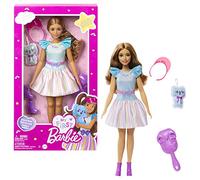 Barbie - Ma Première, Poupée pour Tout-Petits, Ma Première Poupée Teresa, 34 Cm, Brune avec Lapin en Peluche, Accessoires, Corps Doux Et Flexible, Jouet Enfant, Dès 3 Ans, Hll21