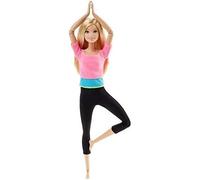 Barbie Made to Move poupée articulée Fitness ultra flexible blonde avec haut rose et 22 points d'articulations, jouet po DHL8