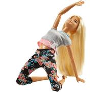 Barbie Made to Move poupée articulée Fitness Ultra Flexible Blonde, Legging à Fleurs Roses et 22 Points d'articulations, Jouet pour Enfant, FTG81 Multicolore