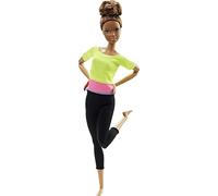Barbie Made to Move Poupee Articulee Fitness Ultra Flexible Brune avec Haut Jaune et 22 Points d'Articulations, Jouet pour Enfant, DHL83 Exclusivité sur Amazon