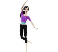 Barbie Made to Move Poupée Articulée Fitness Ultra Flexible Brune avec Haut Violet Et 22 Points D'Articulations, Jouet pour Enfant, Dhl84 Exclusivité sur Amazon
