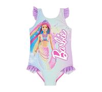 Barbie Maillot de bain une pièce pour fille, produit officiel, Vert/lilas, 9-10 ans