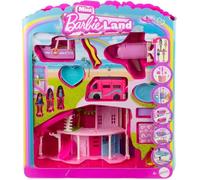Barbie Maison de Rêve Mini-BarbieLand Coffret avec Une Maison de Rêve, 3 véhicules et 4 poupées de 3,8 cm, mobilier et Accessoires pour la Maison, Camping-Car, Bateau et Avion de Rêve Inclus, JDB86