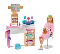 Barbie Masques faciaux Wellness Set de jeu avec poupée (blonde) avec pâte à modeler, poupée à habiller