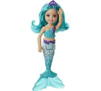 Barbie Dreamtopia Chelsea Poupée fille sirène avec cheveux turquoise et queue 16,5 cm