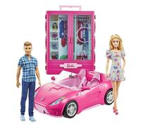 Barbie Maxi Coffret poupée Barbie et Ken dressing et cabriolet